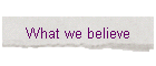 What we believe
